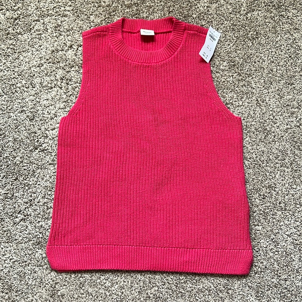 Abercrombie & Fitch Hot Pink Cable Knit Sweater Vest